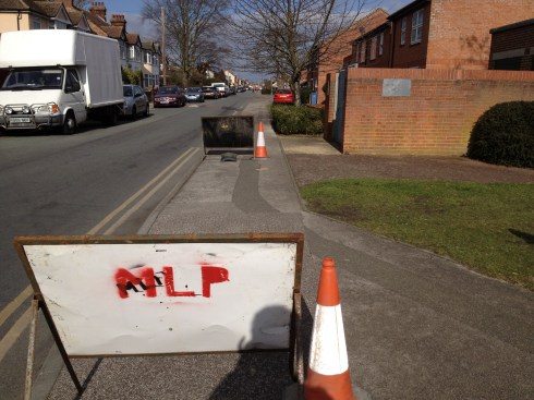 A convenient place to leave a sign